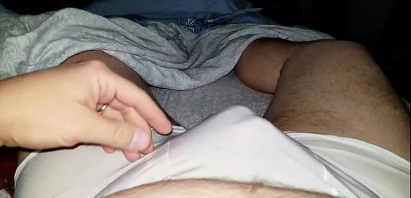  DADDY PLAYING WITH HIS POCKET PUSSY IN BED WHILE WEARING HIS FAVORITE UNDERWEAR